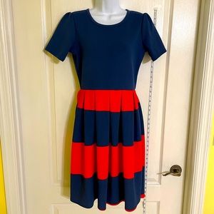 LuLaRue Blue and Red Dress